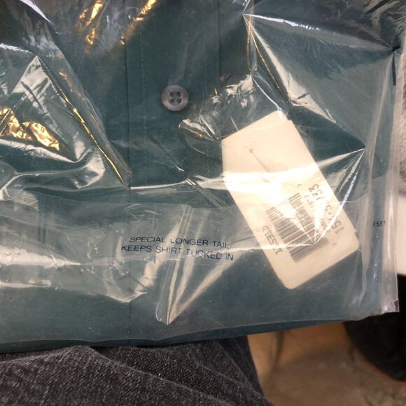 NWT Van Heusen Editions Mens Dress Shirt Size 15.5 Neck Classic Workwear Green - Picture 4 of 5